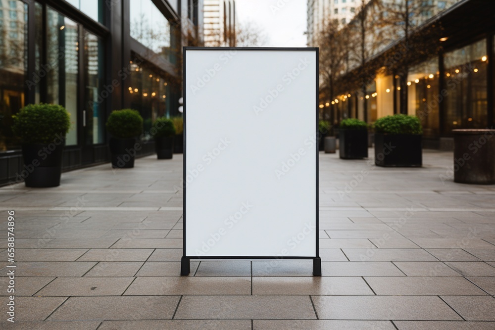 Blank Rectangular Street Sign Mockup Created with Generative AI Blank Rectangular Street Sign Mockup Created with Generative AI