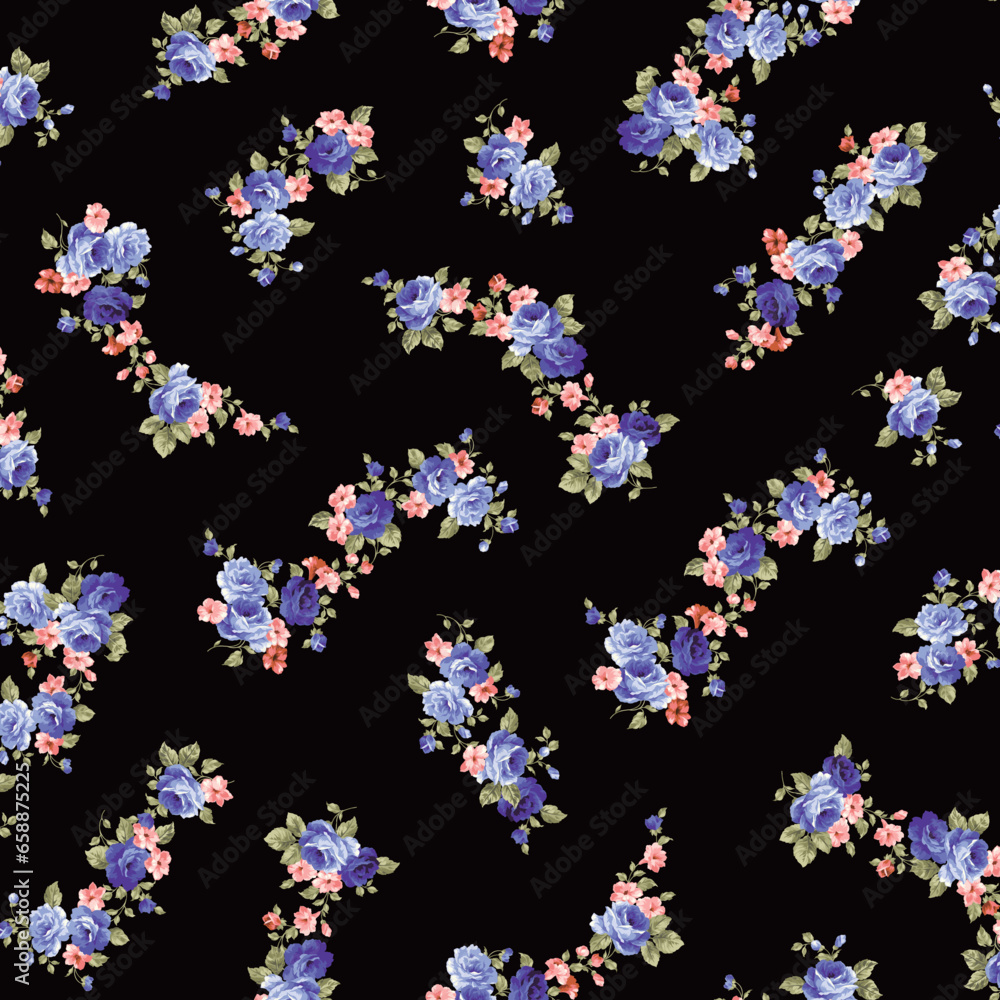 An old-fashioned rose flower pattern perfect for textiles,