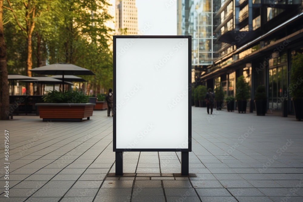 Blank Rectangular Street Sign Mockup Created with Generative AI Blank Rectangular Street Sign Mockup Created with Generative AI