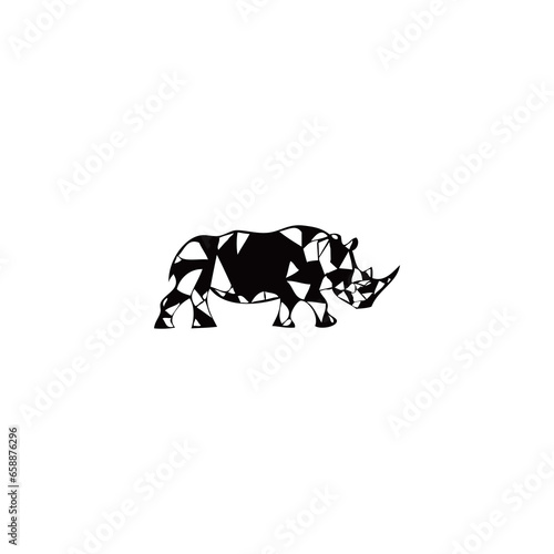 simple modern rhinoceros design in black. vector logo
