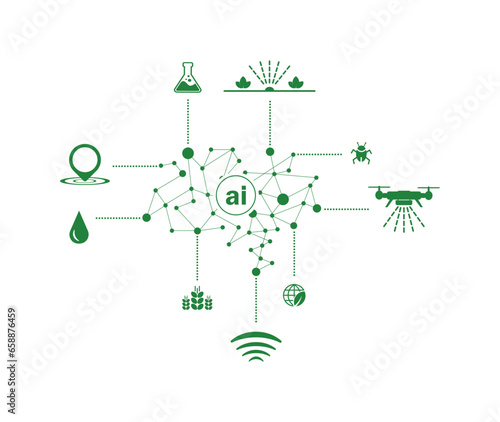 smart farming icons on white background	