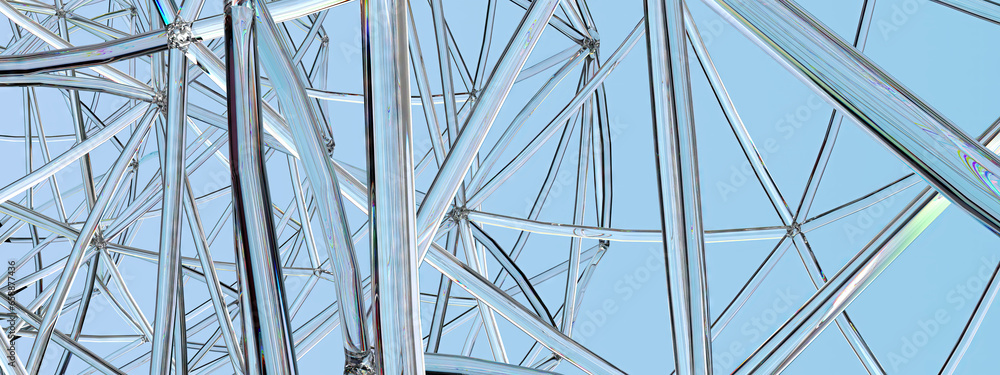 Fototapeta premium Fiber Fiber Refreshing Organic Crystal Isolated Elegant Modern 3D Rendering Abstract Background