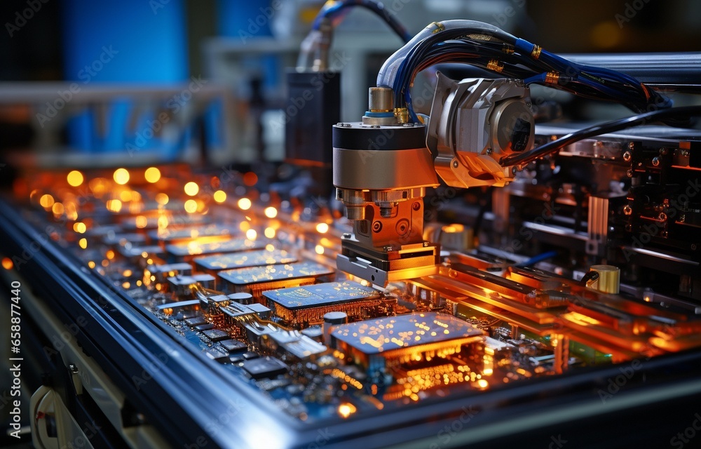 high-tech robotic arm with a computer processor that uses artificial intelligence. high-tech robotic arm with a computer processor that uses artificial intelligence.