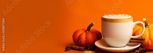 Delicious Latte or Cappuccino with Pumpkin © Tariq