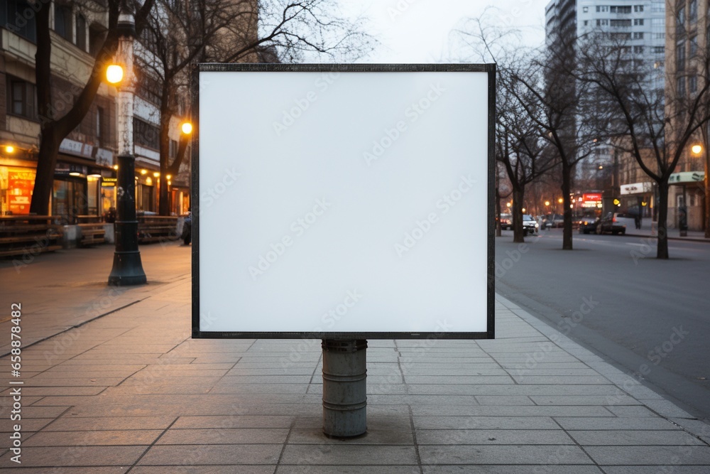Blank Rectangular Street Sign Mockup Created with Generative AI Blank Rectangular Street Sign Mockup Created with Generative AI