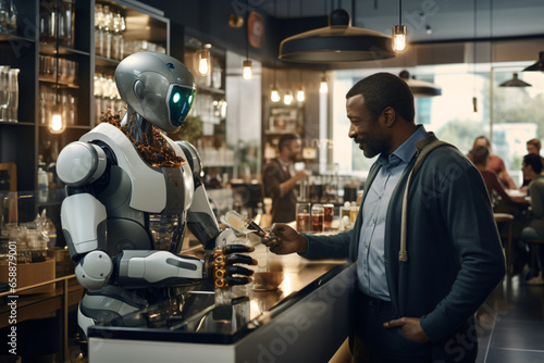 Robot machines become waiters in cafes