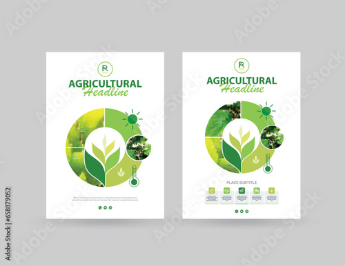 Agricultural business flyer template, magazine, cover, poster design. A4 size, Vector illustration