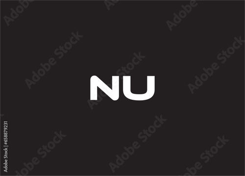 nu letter logo and monogram design photo