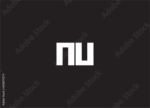 nu letter logo and monogram design