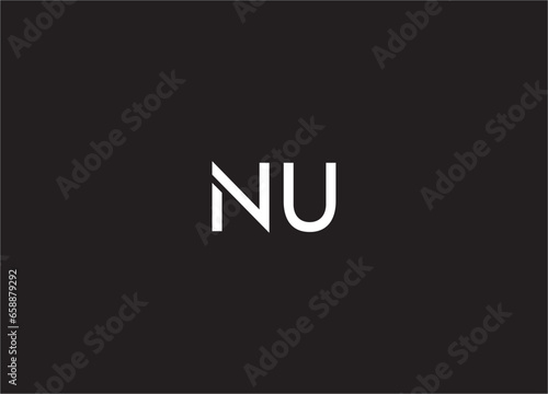 nu letter logo and monogram design