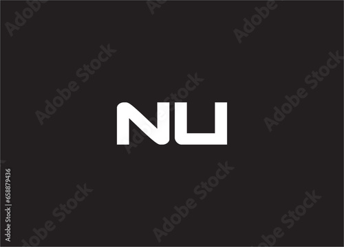 nu letter logo and monogram design