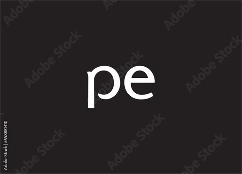 pe letter logo and monogram design