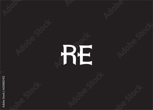 re letter logo and monogram design