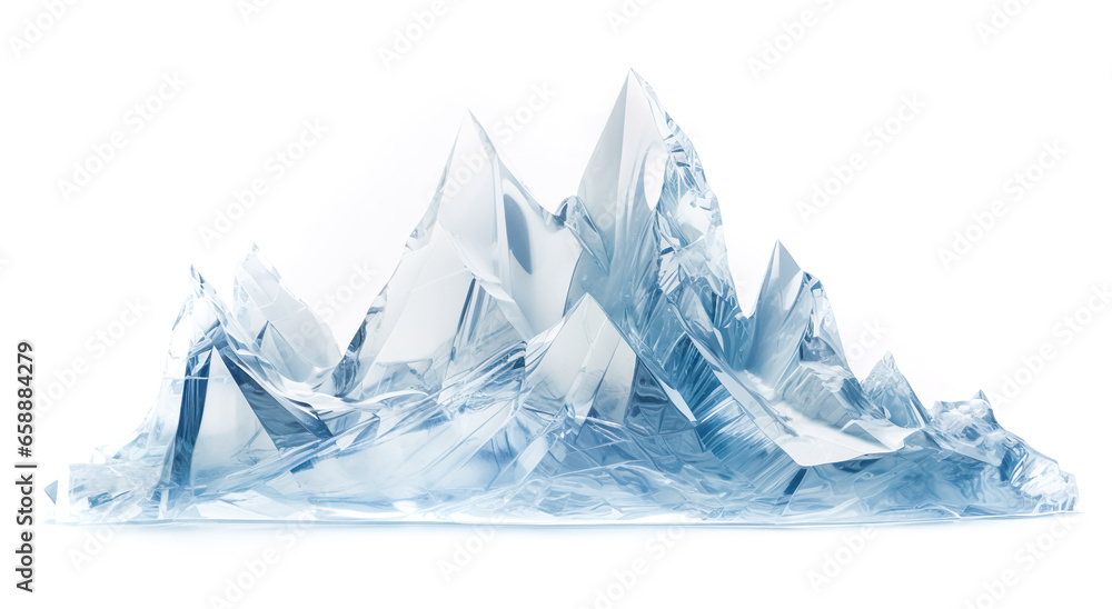 Mockup mountain ice rock sculpture design in transparent.crystal mountain peak background. - obrazy, fototapety, plakaty 