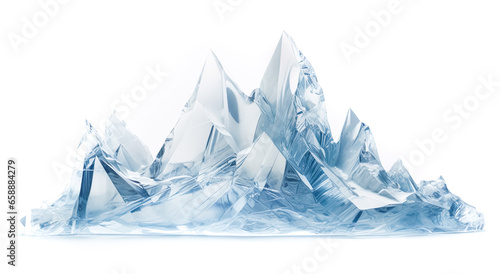 Mockup mountain ice rock sculpture design in transparent.crystal mountain peak background.