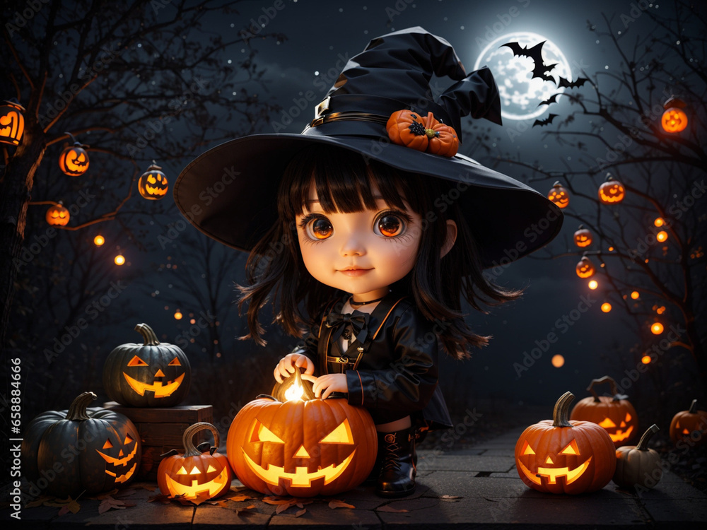 halloween witch with pumpkin halloween witch with pumpkin