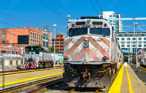 Diesel locomotives at San Francisco 4th and King Street station in California, United States photo