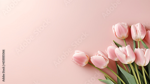 Pink tulips flowers #658885066