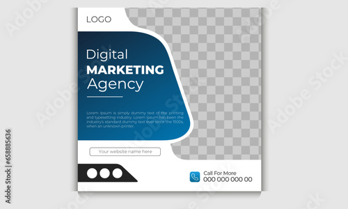 Creative vector digital marketing agency business promotion social media post template and web banner Suitable for social media post,
instagram story and web ads.