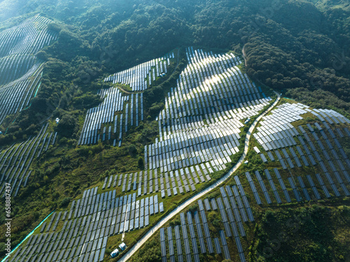 Photos solar power station on mountain