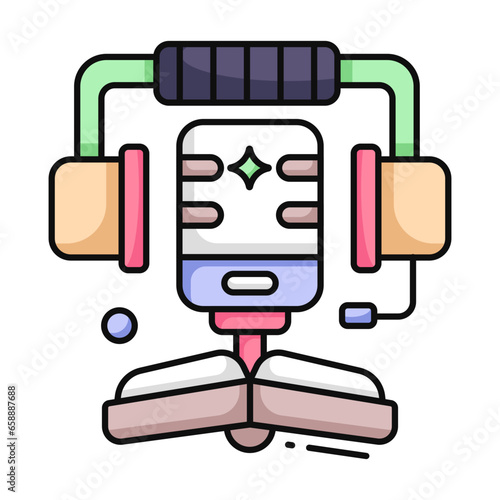 Creative design icon of audiobook