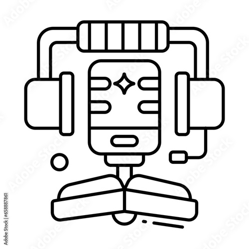 Creative design icon of audiobook