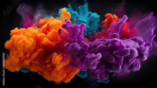 colorful smoke in the air