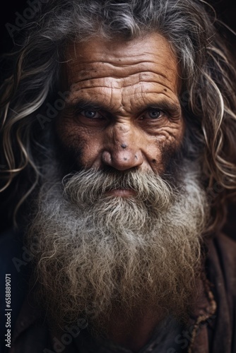 a man with long hair and a beard