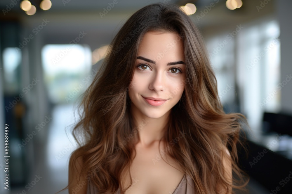 Obraz premium a woman with long brown hair
