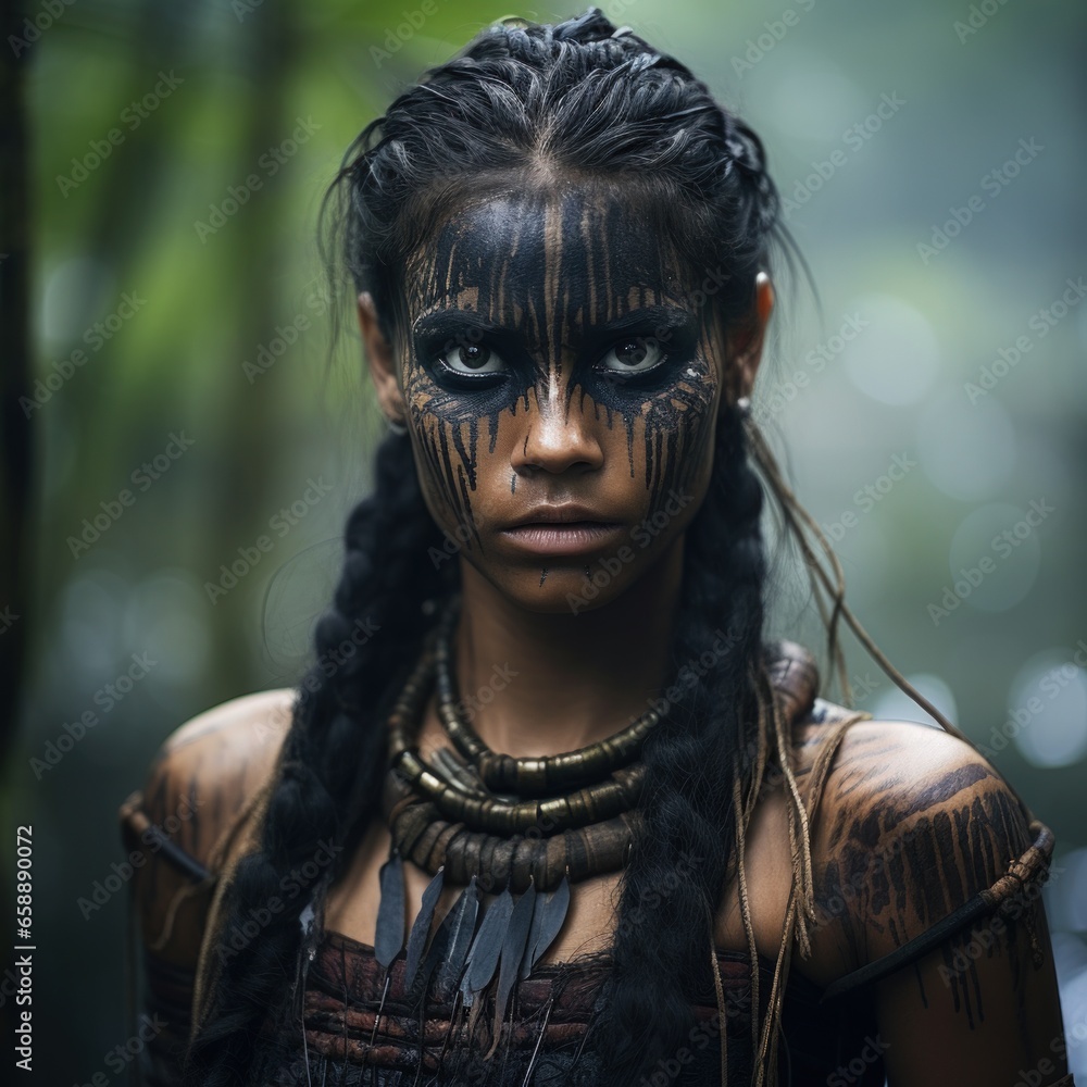 a woman with black paint on her face a woman with black paint on her face