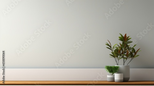 a group of potted plants on a shelf