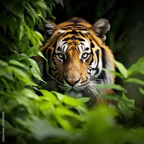 a tiger in the bushes © sam