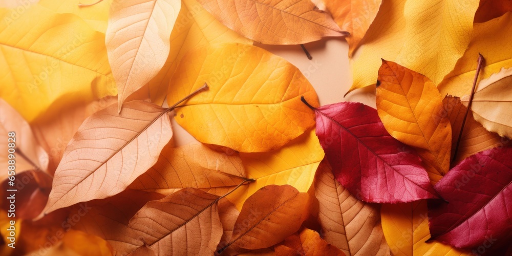 Obraz premium a pile of colorful leaves