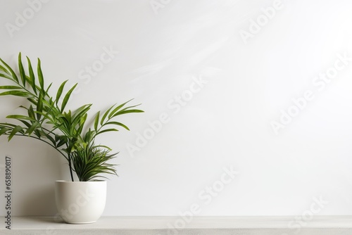 グレーの壁と観葉植物の背景素材02