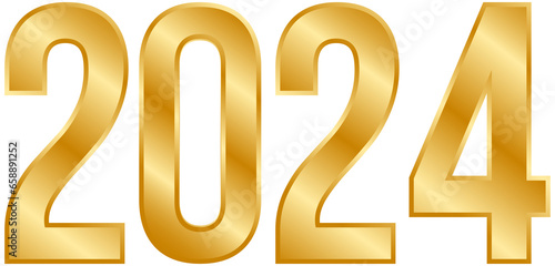 2024 gold for happy new year and holiday