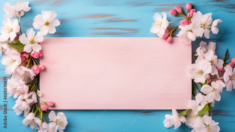Top view image pink flowers