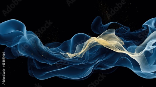 a blue and gold smoke