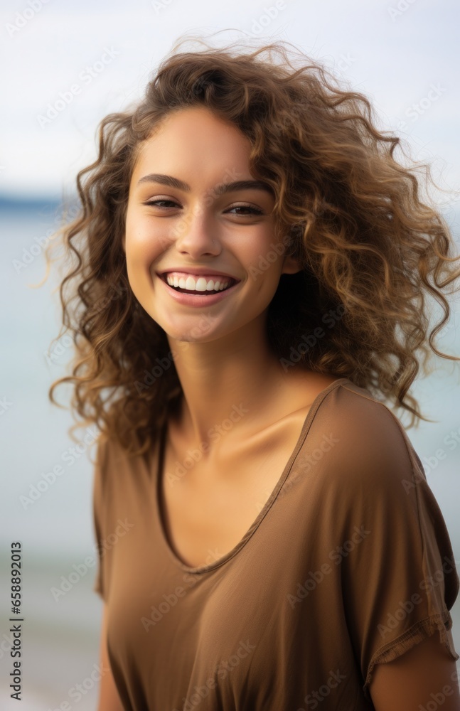 a woman smiling at camera