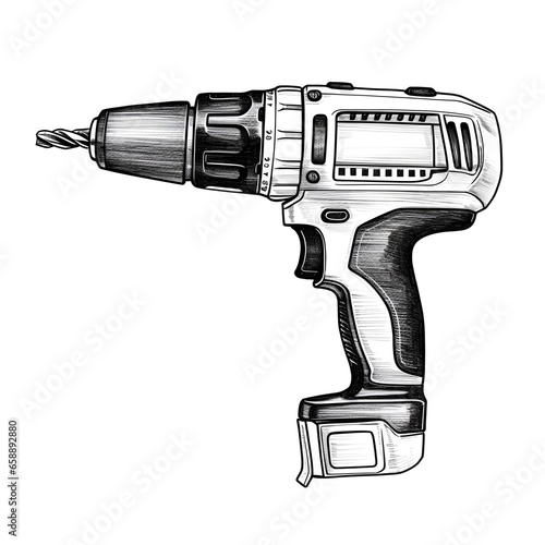 electric drill isolated on white