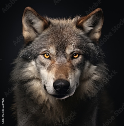 A studio portrait of a wolf. © Spencer