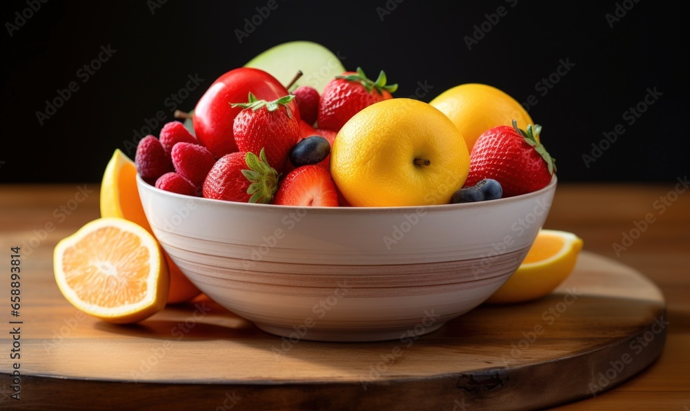 Closeup of a Fresh Fruits in a Bowl Closeup of a Fresh Fruits in a Bowl