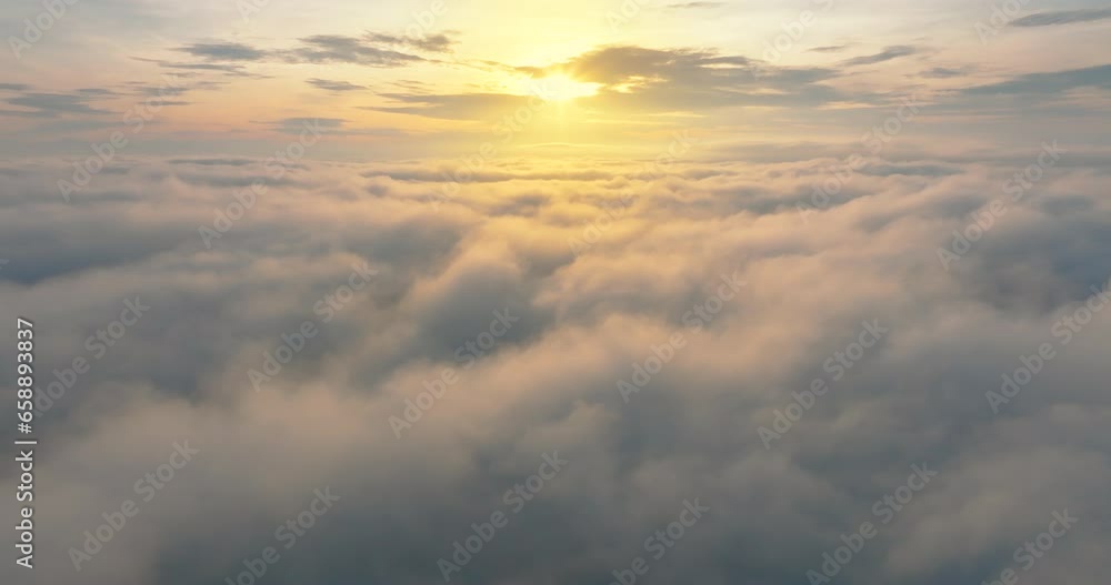 DCI 4K ProRes422. Aerial view landscape sea of fog DCI 4K ProRes422. Aerial view landscape sea of fog