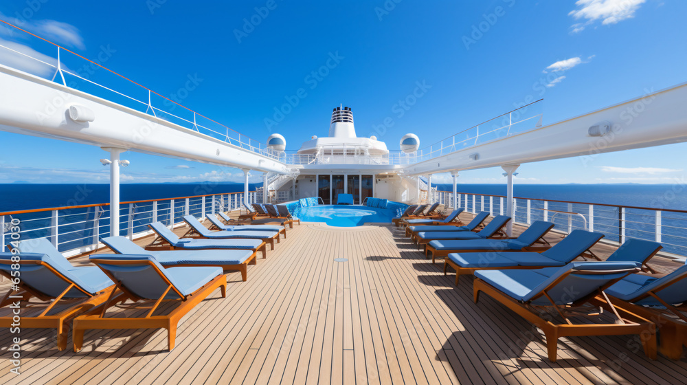 The expansive and pristine deck