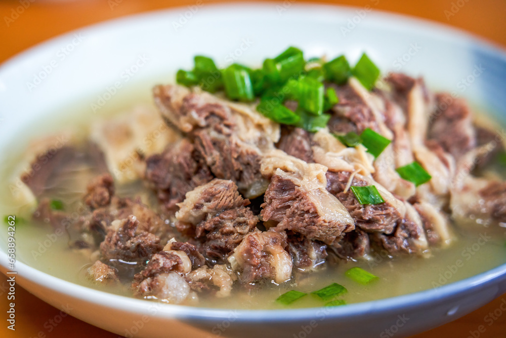 Delicious classic Cantonese dish, beef brisket in clear soup Delicious classic Cantonese dish, beef brisket in clear soup