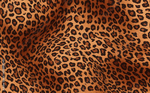 Seamless leopard pattern. Animal skin texture. Natural fur leopard print. Leopard skin background. Animal spot illustration. Wildlife safari concept. photo