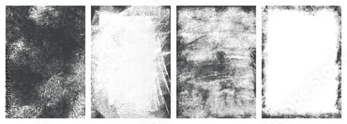 Grunge material monochrome set textures