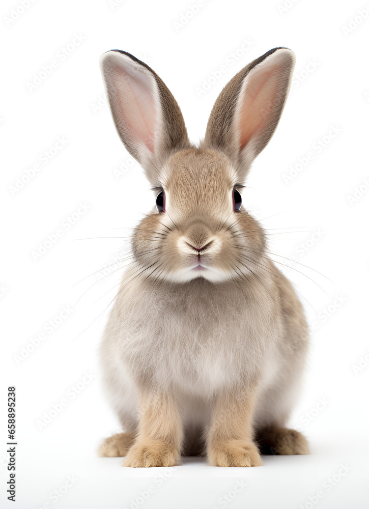 white rabbit isolated on white