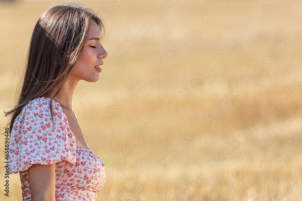 Fototapeta premium Close-up portrait of a girl with closed eyes
