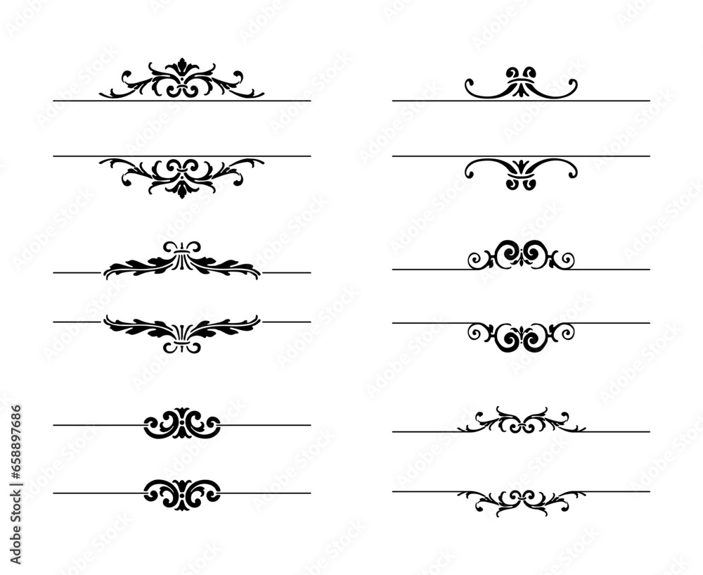 Set vector ornamental elements collection
