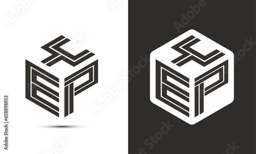 YEP letter logo design with illustrator cube logo, vector logo modern alphabet font overlap style.